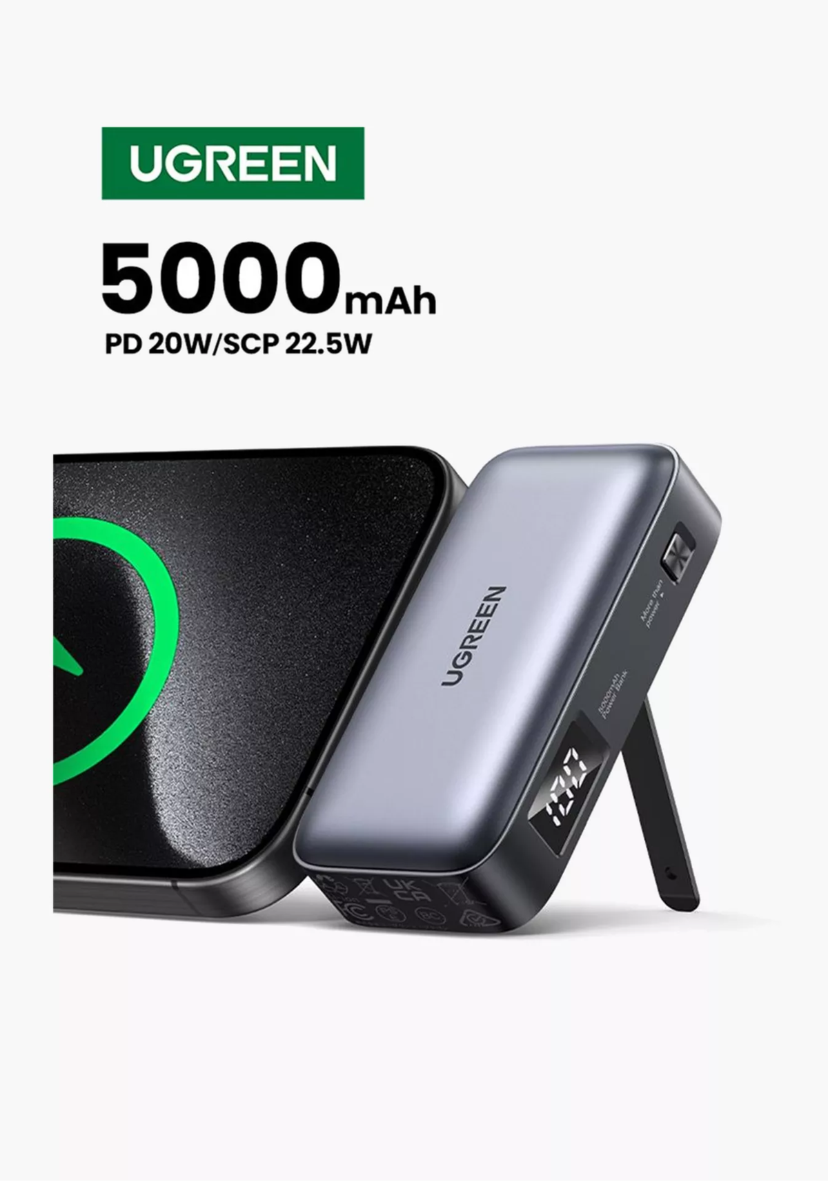 UGREEN POWERBANK 5000MAH PD 20W W/USB-C GRAY
