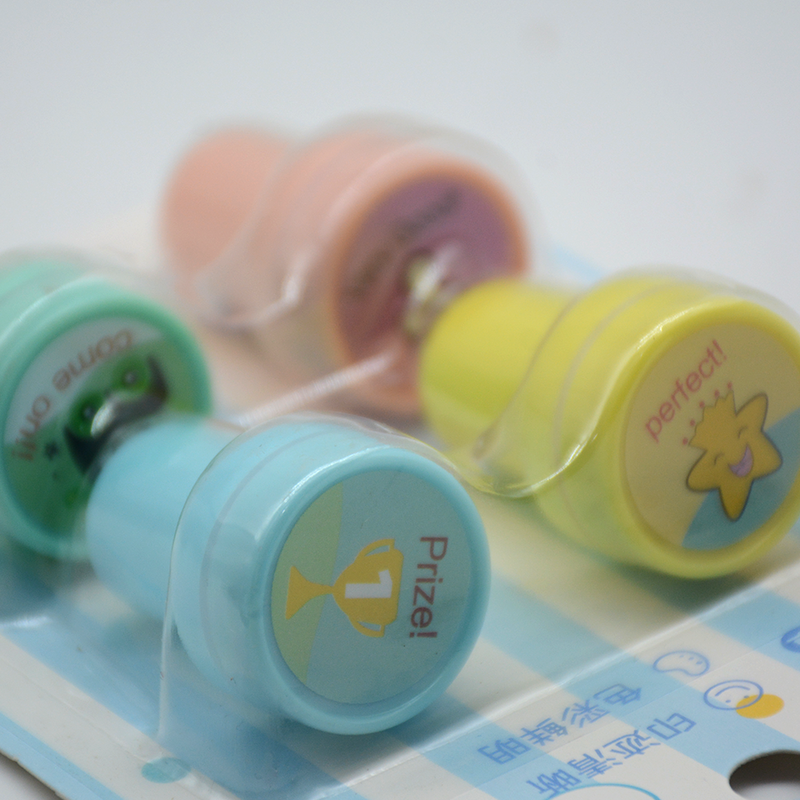 FANCY STAMP ROUND SHAPE 4PCS/PKT- ENGLISH