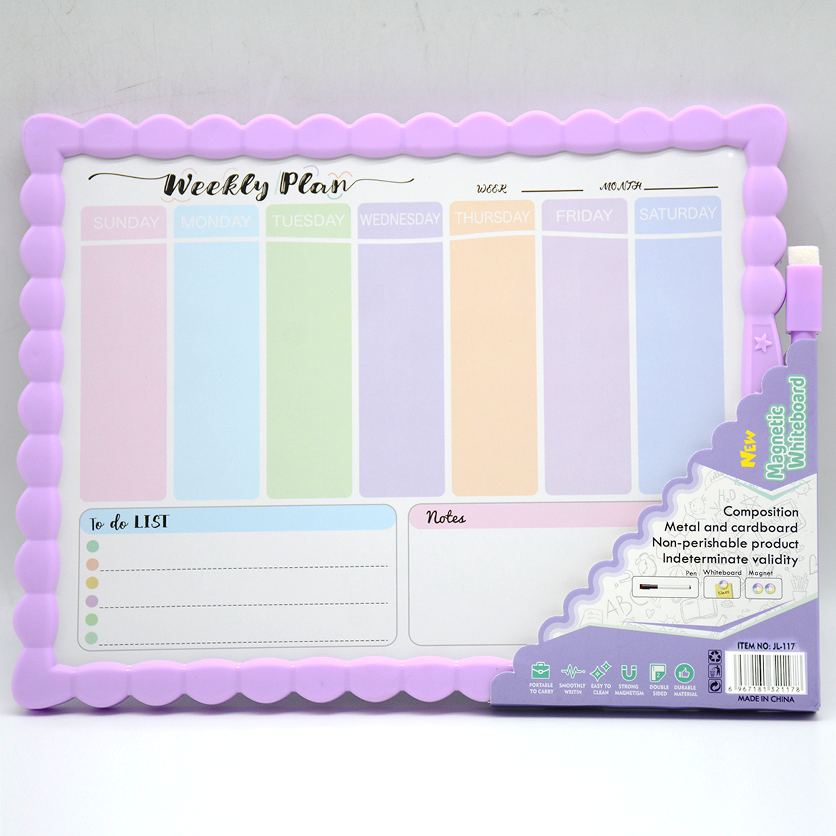 MAGNETIC DOUBLESIDE WHITE BOARD W/PLASTIC FRAME 28X39.5CM