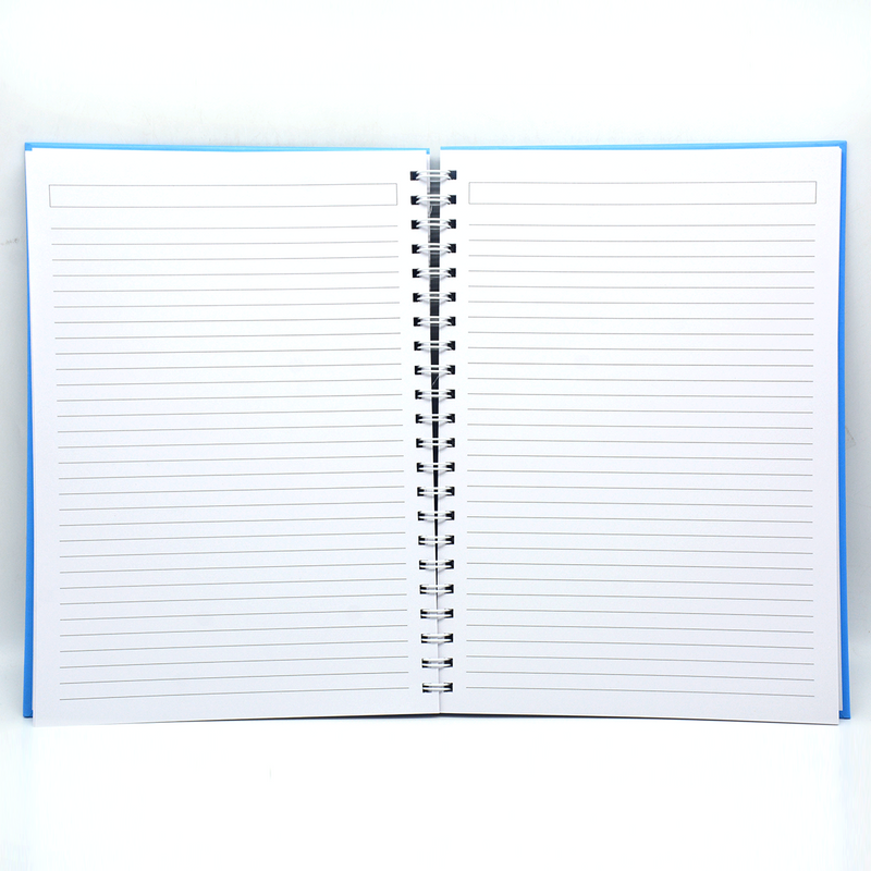 HARD COVER PLAIN SPIRAL 1LINE NOTEBOOK 100PAGE A4-SKY BLUE