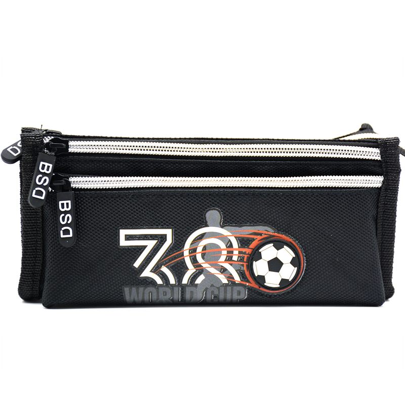 RECTANGLE PENCIL CASE POUCH W/3ZIPPER 21.5X6X8.5CM 1531