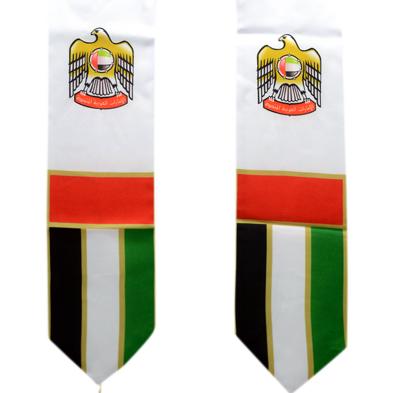 KIDS COLLOR SCARF FALCON & UAE FLAG PRINT W/ GOLD TASSEL