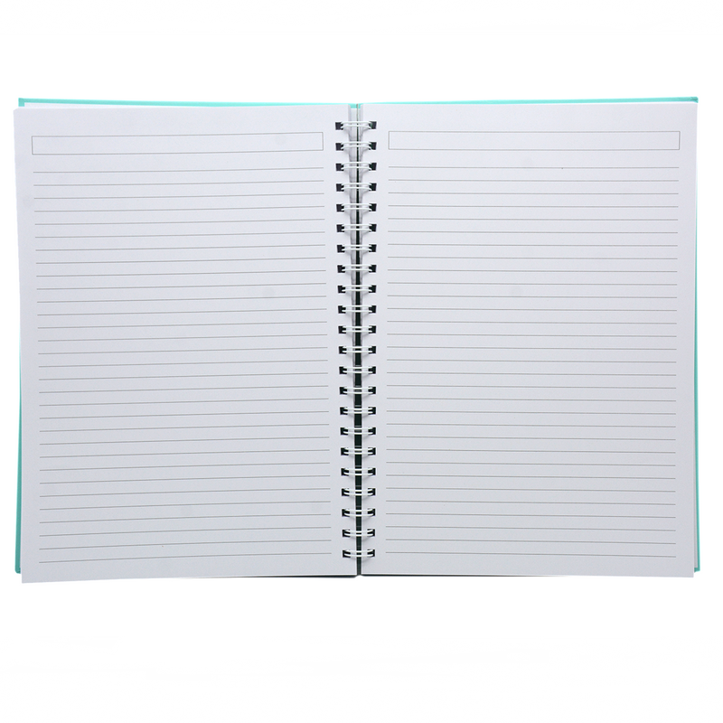 HARD COVER PLAIN SPIRAL 1LINE NOTEBOOK 100PAGE A4 TURQUOISE BLUE