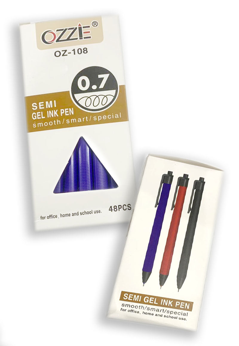 OZZIE SEMI GEL INK RED PEN 0.7MM OZ-108 ASSTD