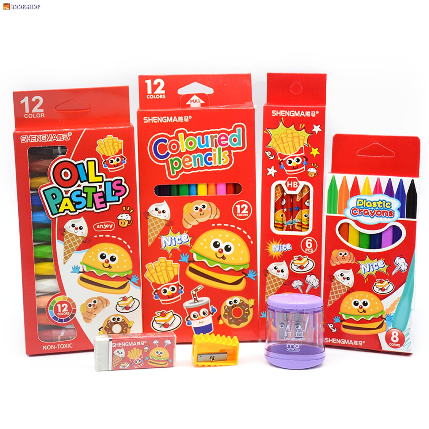 SHENGMA 7 IN1 STATIONERY SET IN ZIPPER POUCH BAG