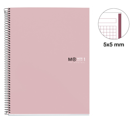 MIQUELRIUS MR-1 HARD COVER SPIRAL A4 90G 80SHT 5MM SQR NOTEBOOK-SAND