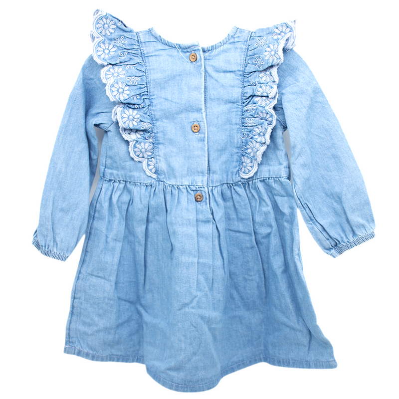 GEORGE BABY GIRL DENIM LONG SLEEVE DRESS