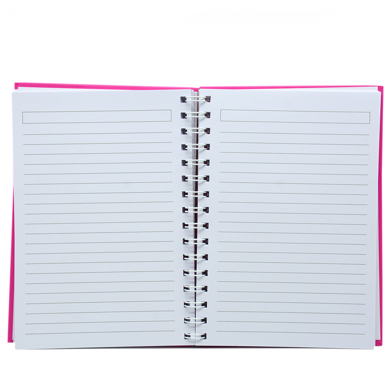 HARD COVER PLAIN SPIRAL 1LINE NOTEBOOK 80PAGE A5 FUCHSIA