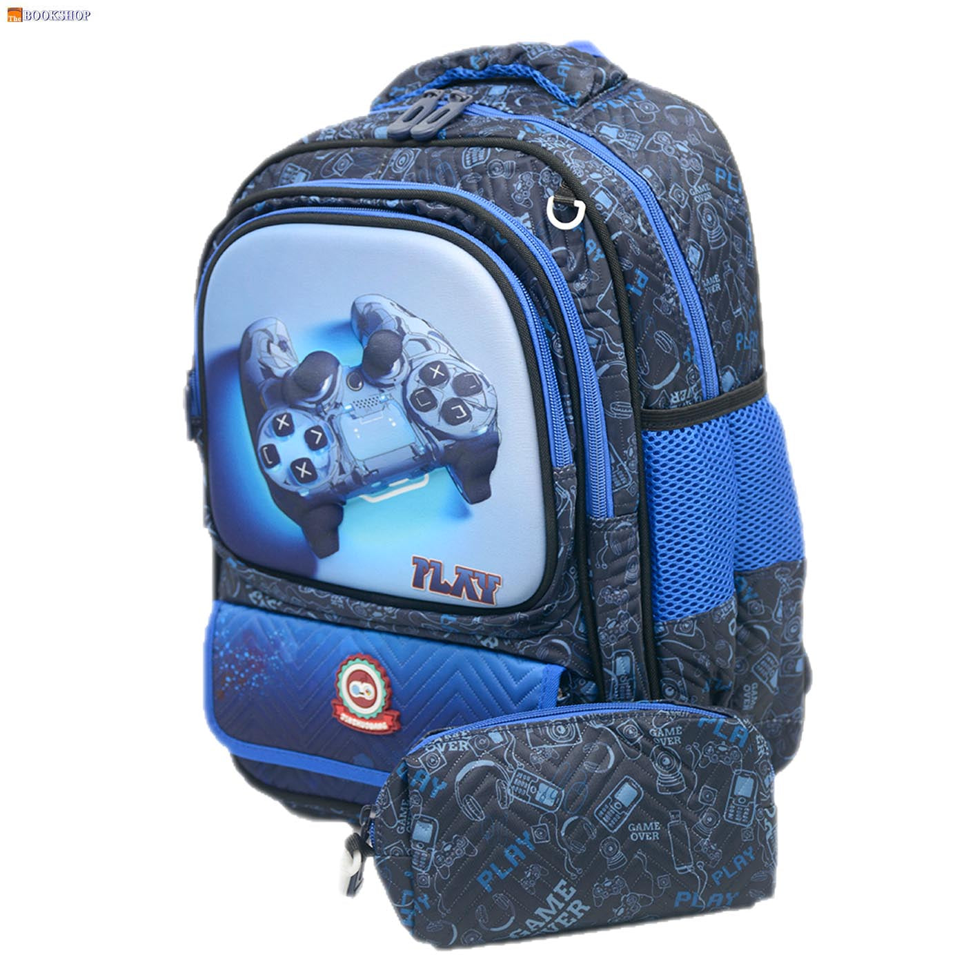 JINZHUOWANG GAME OVER 3D EMBOSSED BACKPACK 16" W/PENCIL CASE