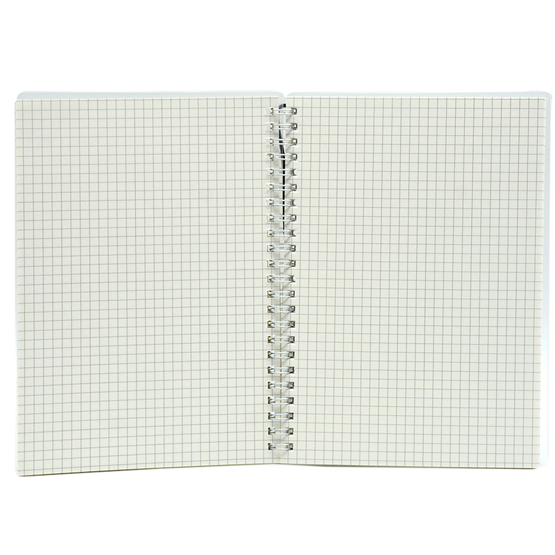 PLAIN PP COVER SPIRAL LOOSE LEAF 5MM SQUARE NOTEBOOK 80SHT A5