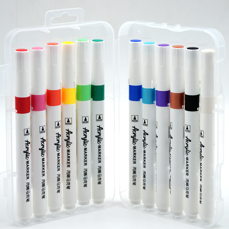 HUILEXING WATER BASED ACRYLIC MARKER 12PCS/BOX