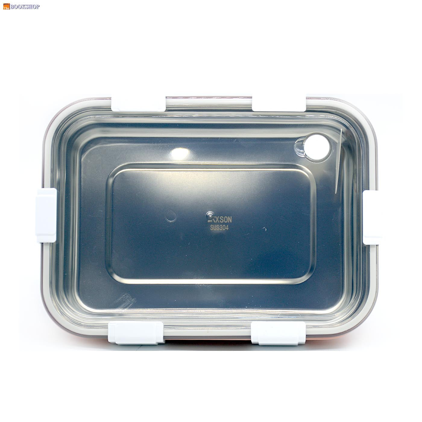 STAINLESS STEEL LUNCH BOX W/1DIVSION&6CLOSURE LX-7069