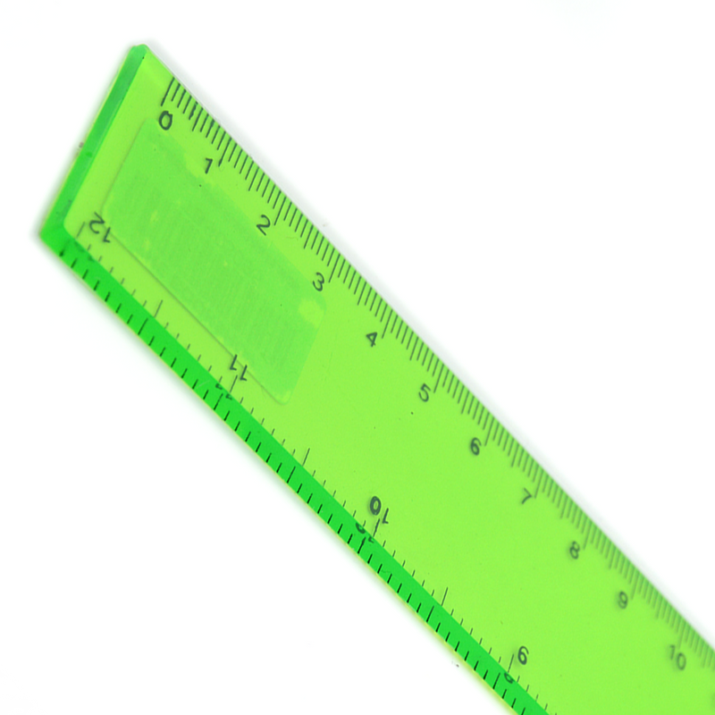 PLASTIC COLORED CLEAR RULER 30CM