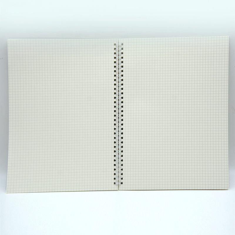 PLAIN COVER PP SPIRAL LOOSE LEAF 5MM SQUARE NOTEBOOK 80SHT A4