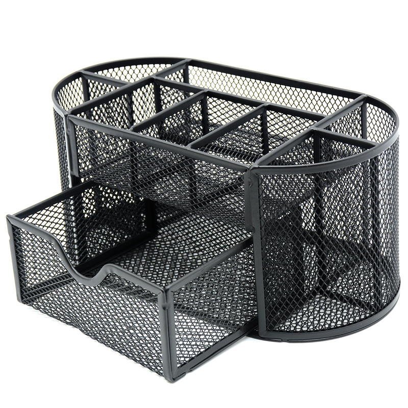 METAL MESH OVAL SHAPE ORGANISER-BLACK