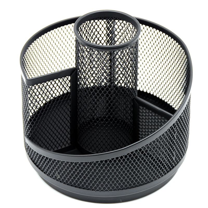 METAL MESH ROUND SHAPE ORGANISER-BLACK