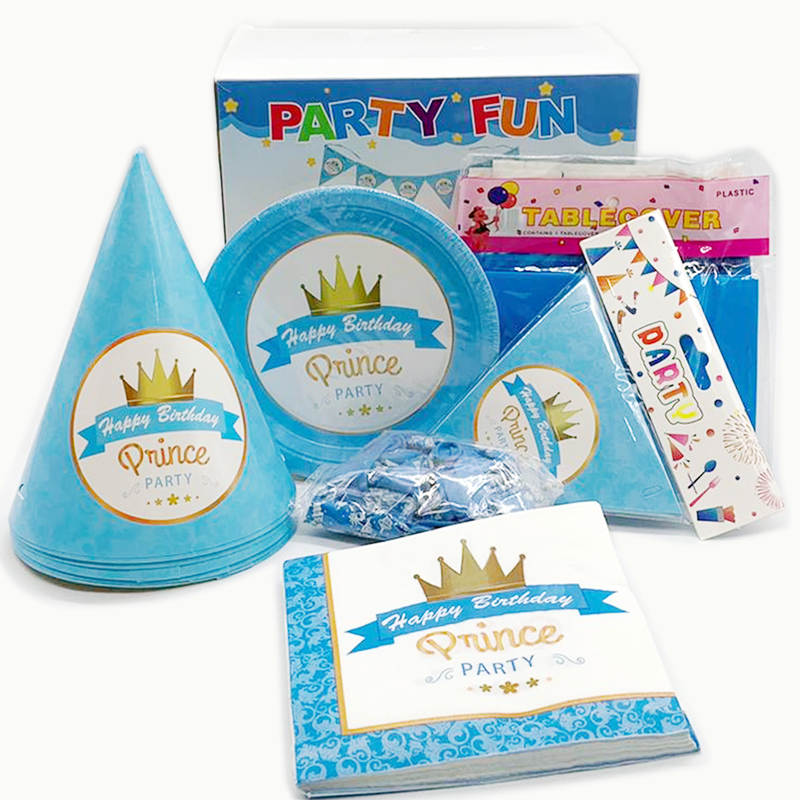 PARTY FUN PRINCE HAPPY BIRTHDAY PARTY SET