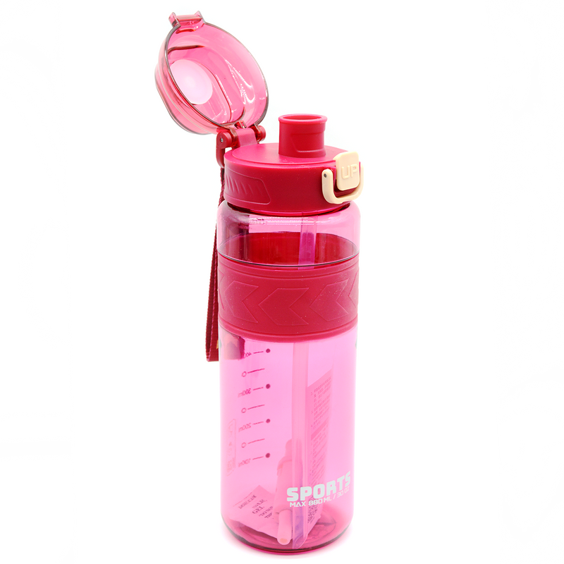 SPORTS TRANSPARENT WATER BOTTLE 880ML 6310-ASSTD