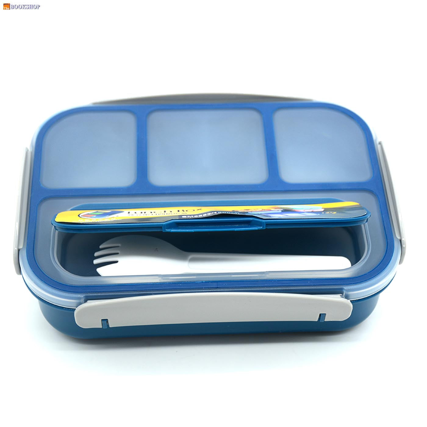 PLASTIC LUNCH BOX W/4 DIVISION&4 CLIP CLOSURE 1.3L SM6253