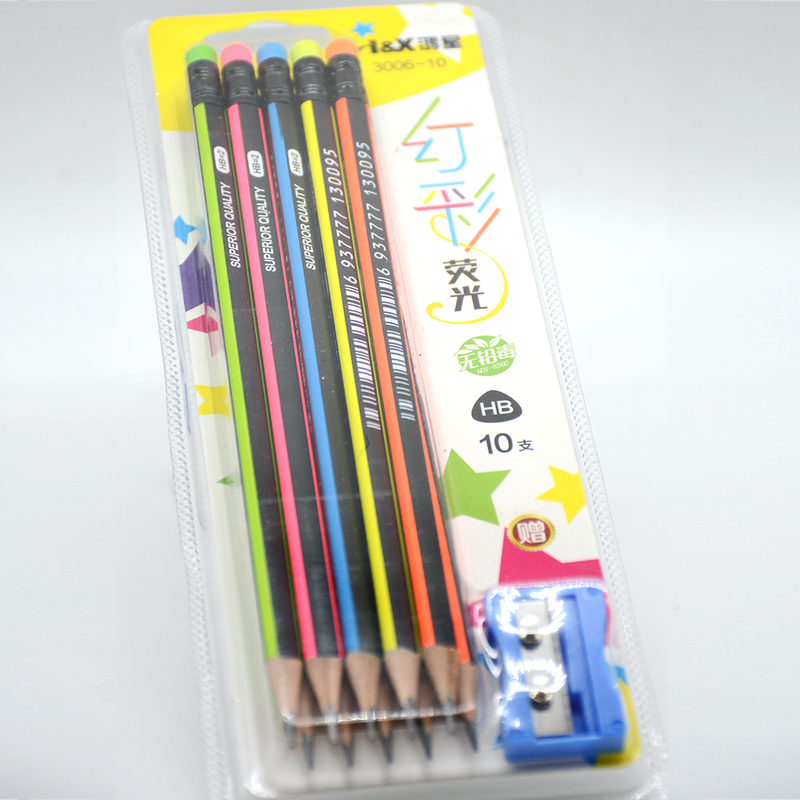 H&X HB PENCIL W/ERASER 10PCS+SHARPENER SET 3006-10