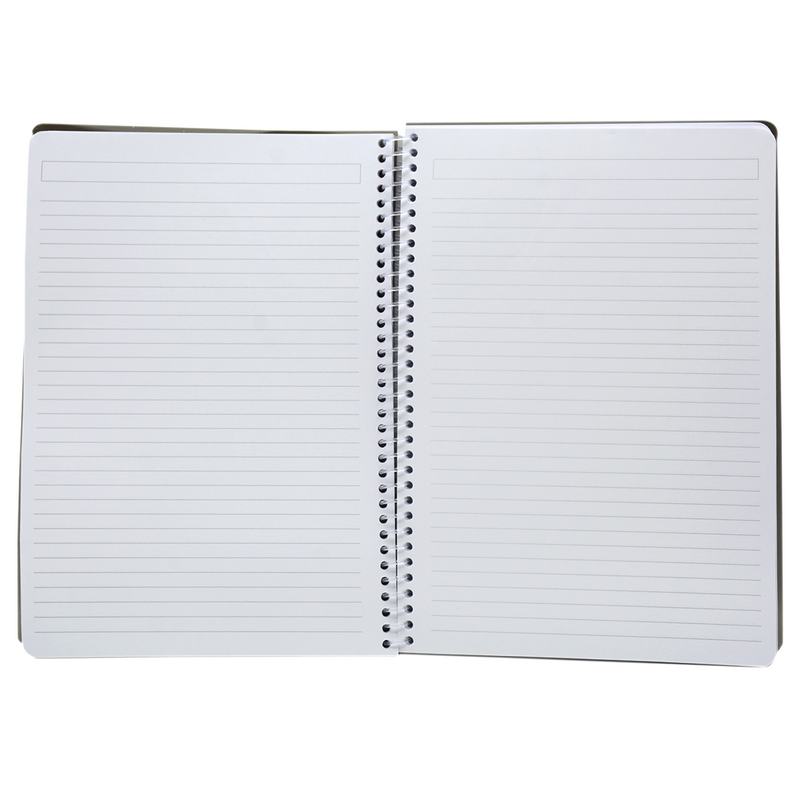 SOFT COVER SPIRAL 1LINE NOTEBOOK 70G 100SHT A4 GREY BLACK