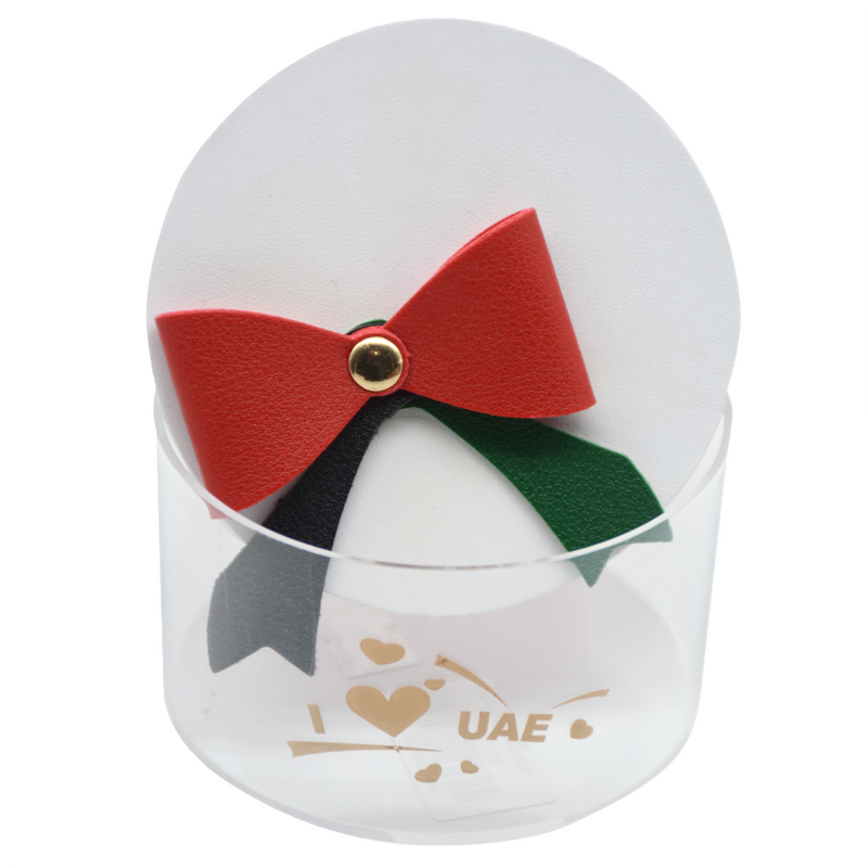 UAE NATIONAL DAY ACRYLIC ROUND GLASS GIFT BOX 8.5X5.5CM