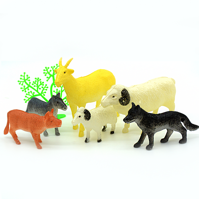 PLASTIC FARM ANIMALS 6PCS PACK SMALL