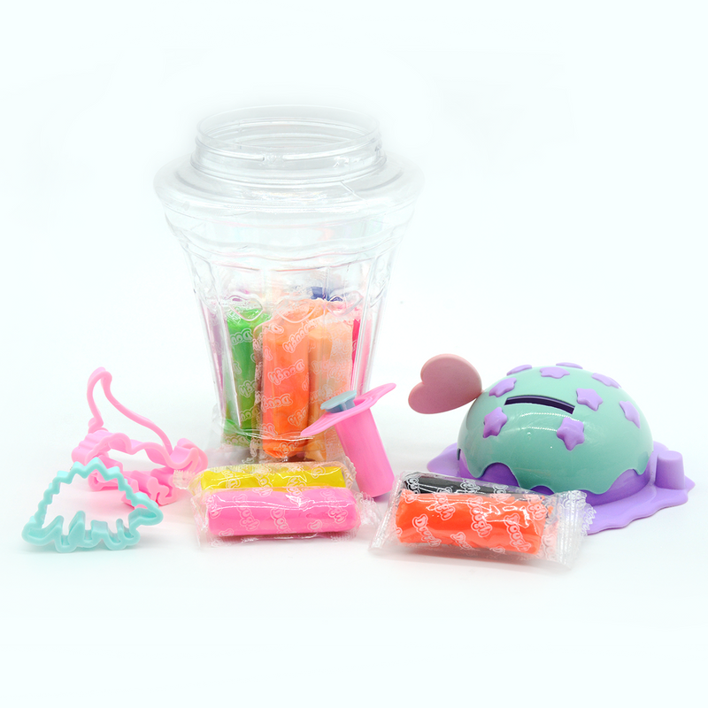 PLAY DOUGH 12PCS W/MOULDS IN ICE CREAM JAR