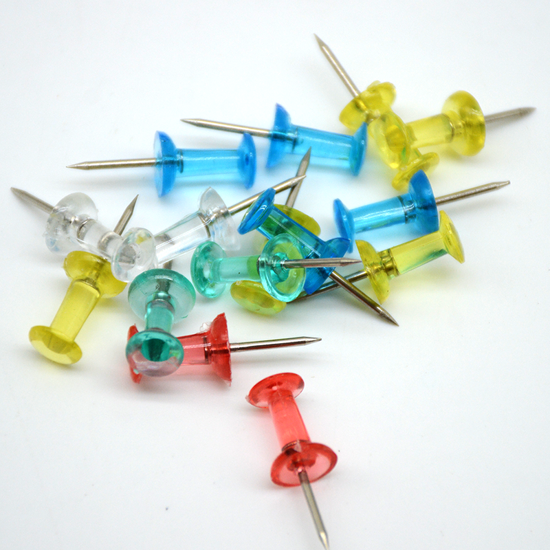 DY TRANS.COLOR PUSH PIN BIG 48PCS IN PVC BOX