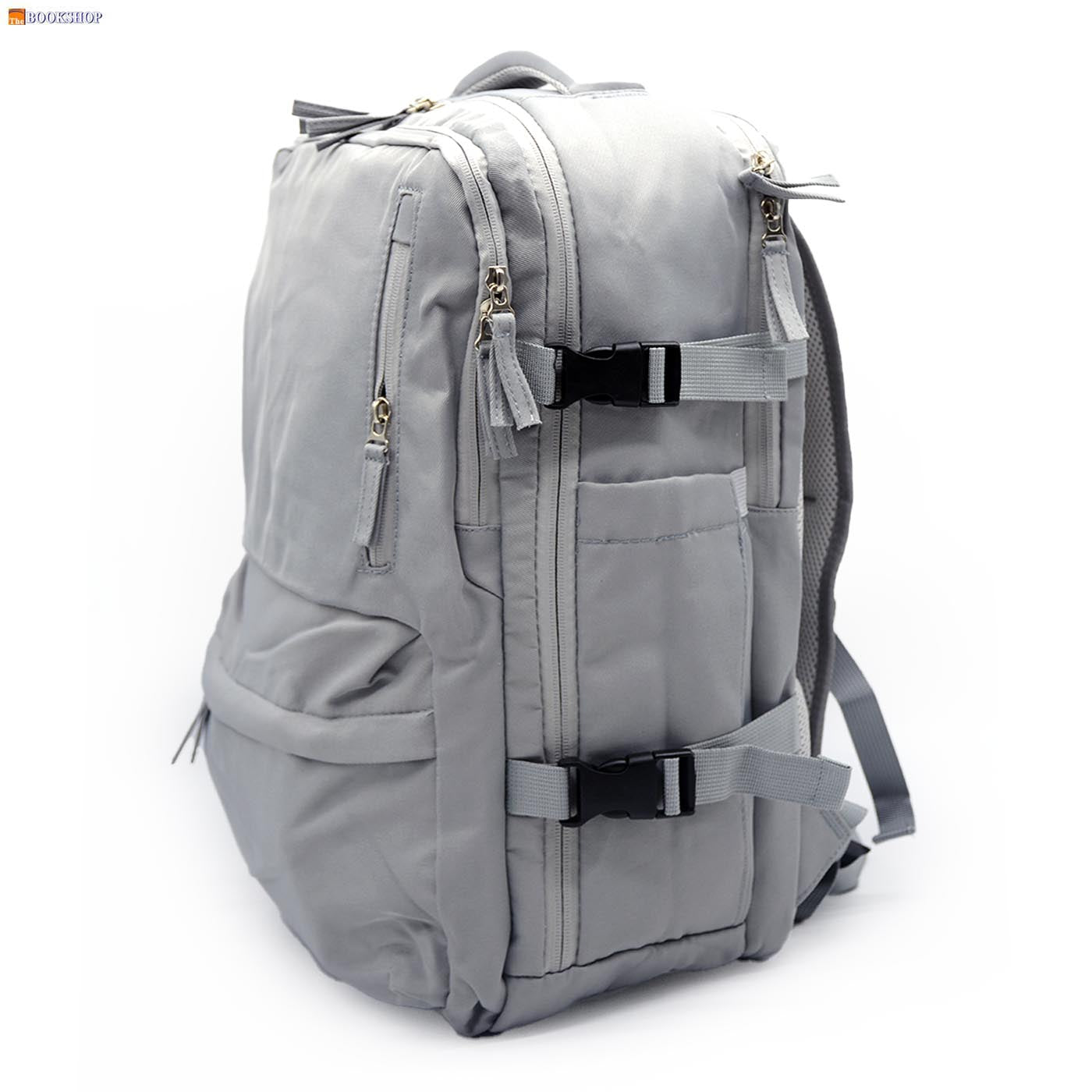 BACKPACK 18" W/LAPTOP POCKET&USB PLAIN 520-GREY