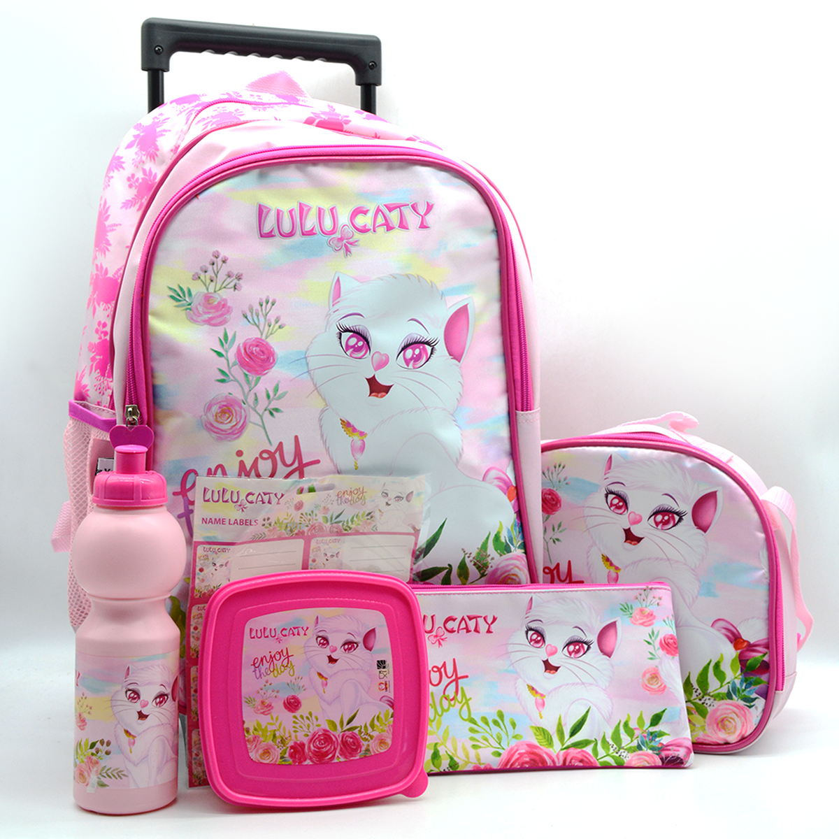 LULU CATY BACK TO SCHOOL TROLLEY BAG 6 IN 1 PROMOTION SET