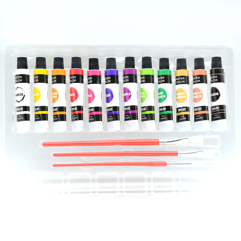 ROOT-ART OIL COLOURS SET 12COL & 3 BRUSH (12X12ML)