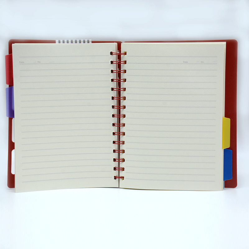 PLAIN COVER PP SPIRAL 4-SUBJECT 1LINE NOTEBOOK A5 21125-18