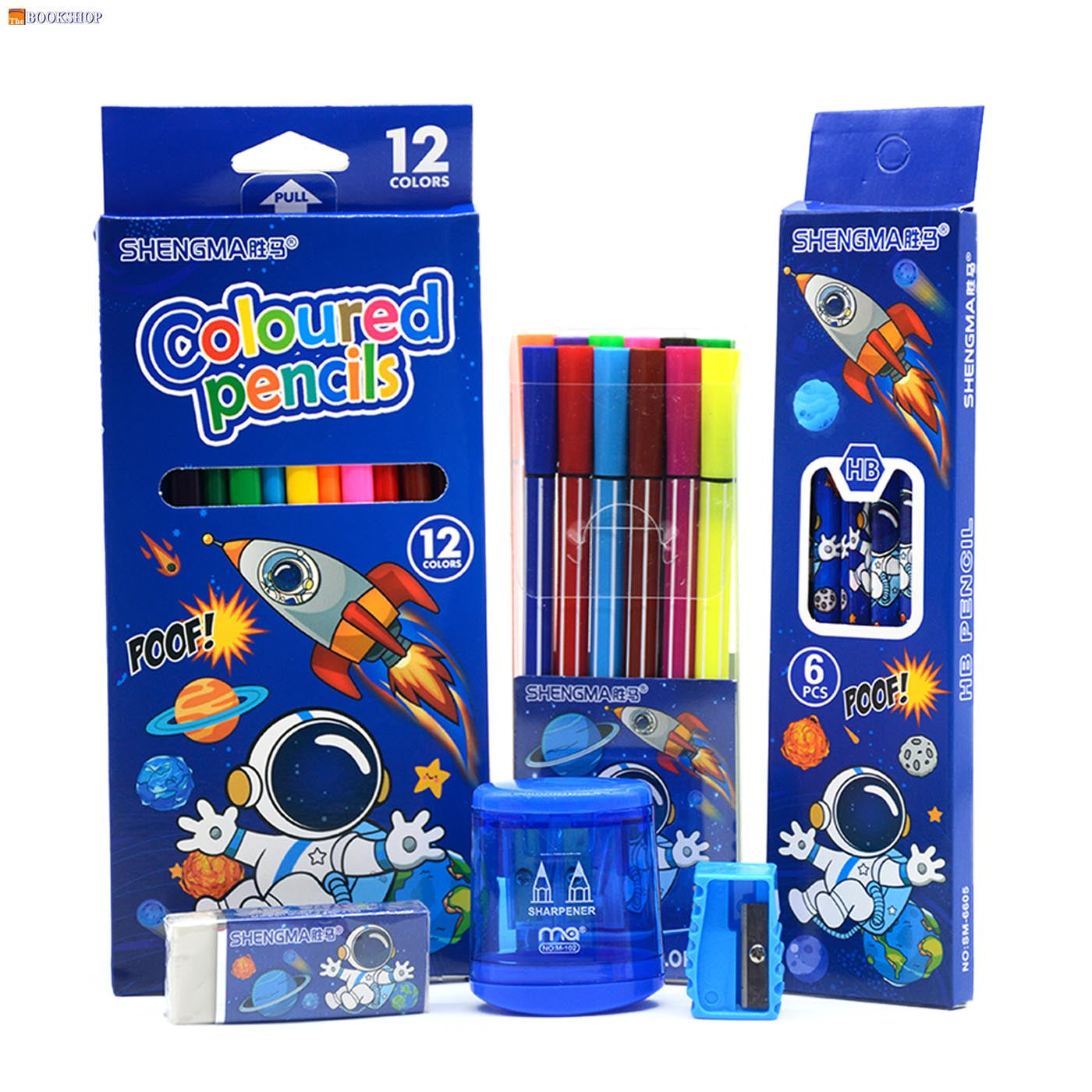 SHENGMA 6 IN1 STATIONERY SET IN ZIPPER BAG ASSTD TYPE-1