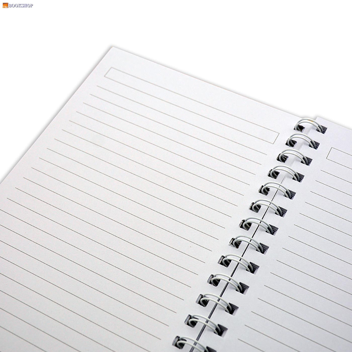 EMBOSSED HARD COVER SPIRAL 1LINE NOTEBOOK PLAIN 70G 80SHT A5 ASSTD