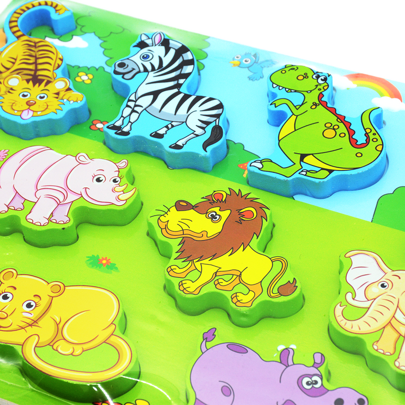 WOODEN PUZZLE BOARD- WILD ANIMALS