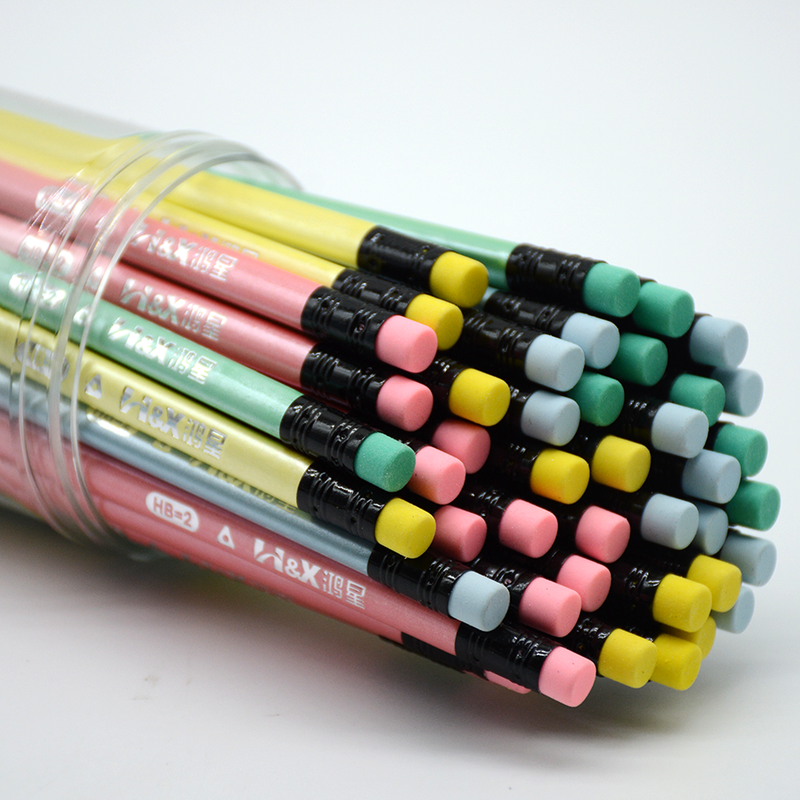 H&X HB PENCIL W/ERASER 50PCS IN PVC BOX