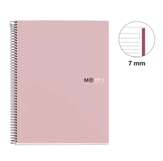 MIQUELRIUS MR-1 HARD COVER SPIRAL A4 90G 80SHT 1LINE NOTEBOOK-SAND