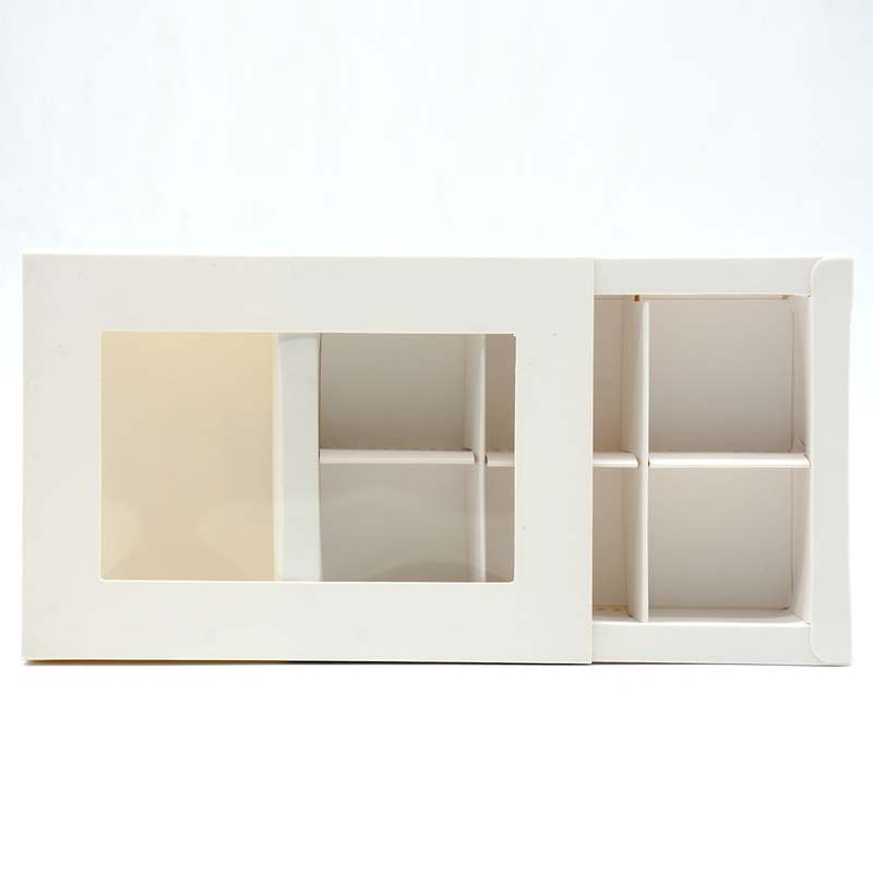 RECTANGLE CHOCOLATE BOX 10.5X14.5X3.5CM (6 SECTION) WHITE