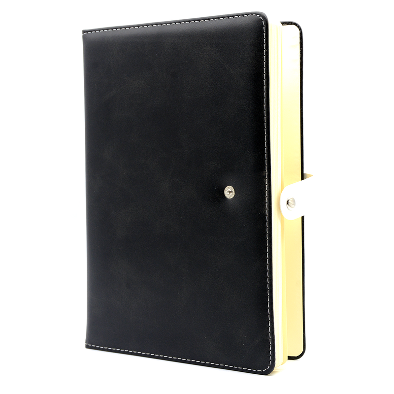 LEATHER COVER NOTEBOOK 18K 90SHT W/CLOSURE A5 35-18