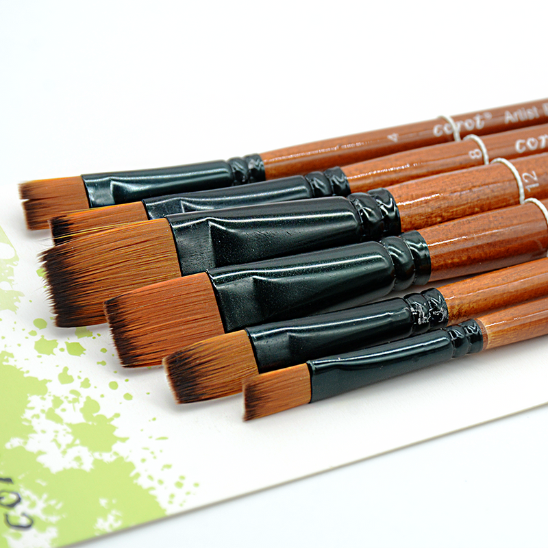 BIANYO COROT ARTIST BRUSH FLAT 6PCS PACK KLNLHB0032