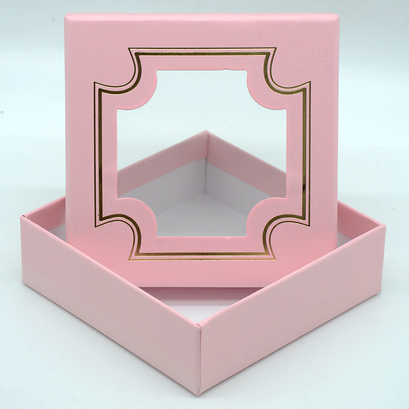 CHOCOLATE BOX 12X12X4CM (9 SECTION) GOLDEN PARTITION W/PINK COVER 0813191