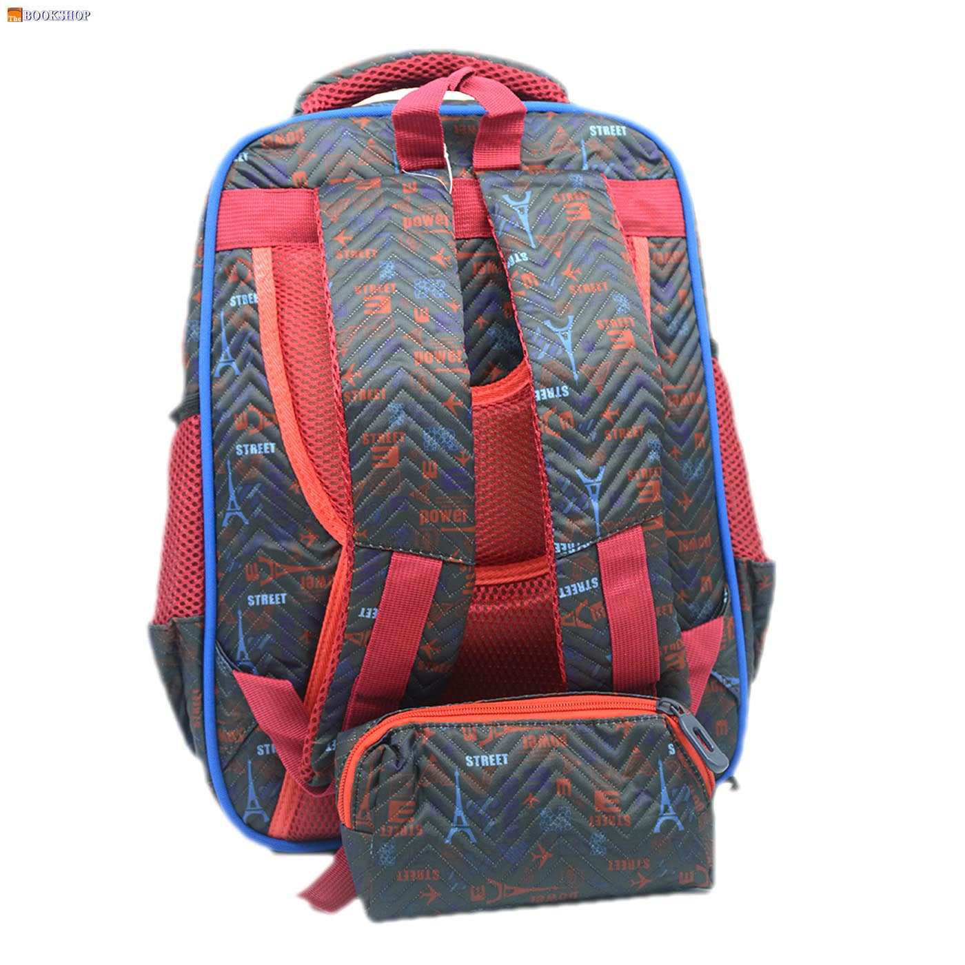 JINZHUOWANG POWER STREET 3D EMBOSSED BACKPACK 16" W/PENCIL CASE