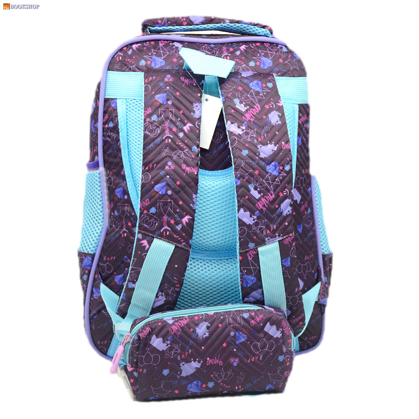 JINZHUOWANG CROWN 3D EMBOSSED BACKPACK 16" W/PENCIL CASE