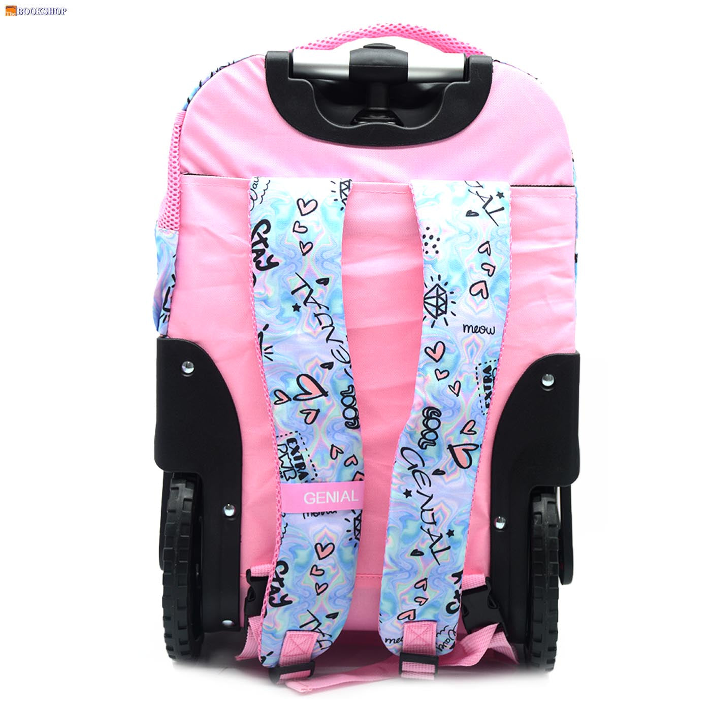 GENIAL BIG WHEEL TROLLEY BAG 19" W/3COMP+LUNCH BAG+PENCIL CASE-SUPER GIRL