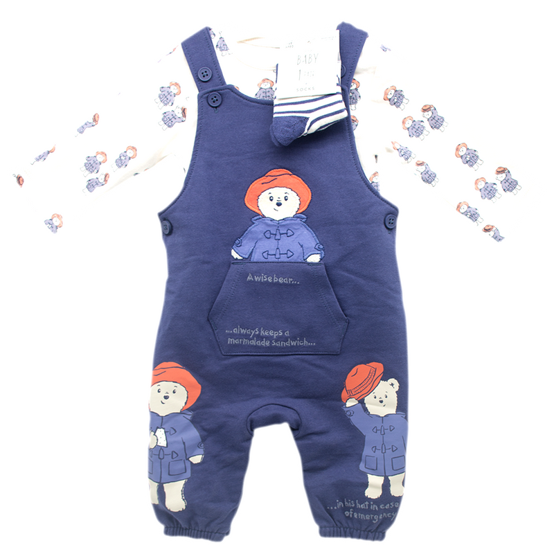 GEORGE PADDINGTON PRINT BABY ROMPER