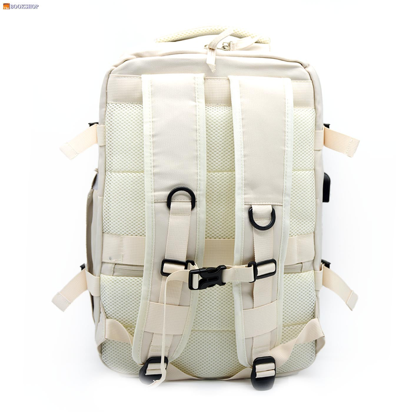 BACKPACK 18" W/LAPTOP POCKET&USB PLAIN 520-BEIGE