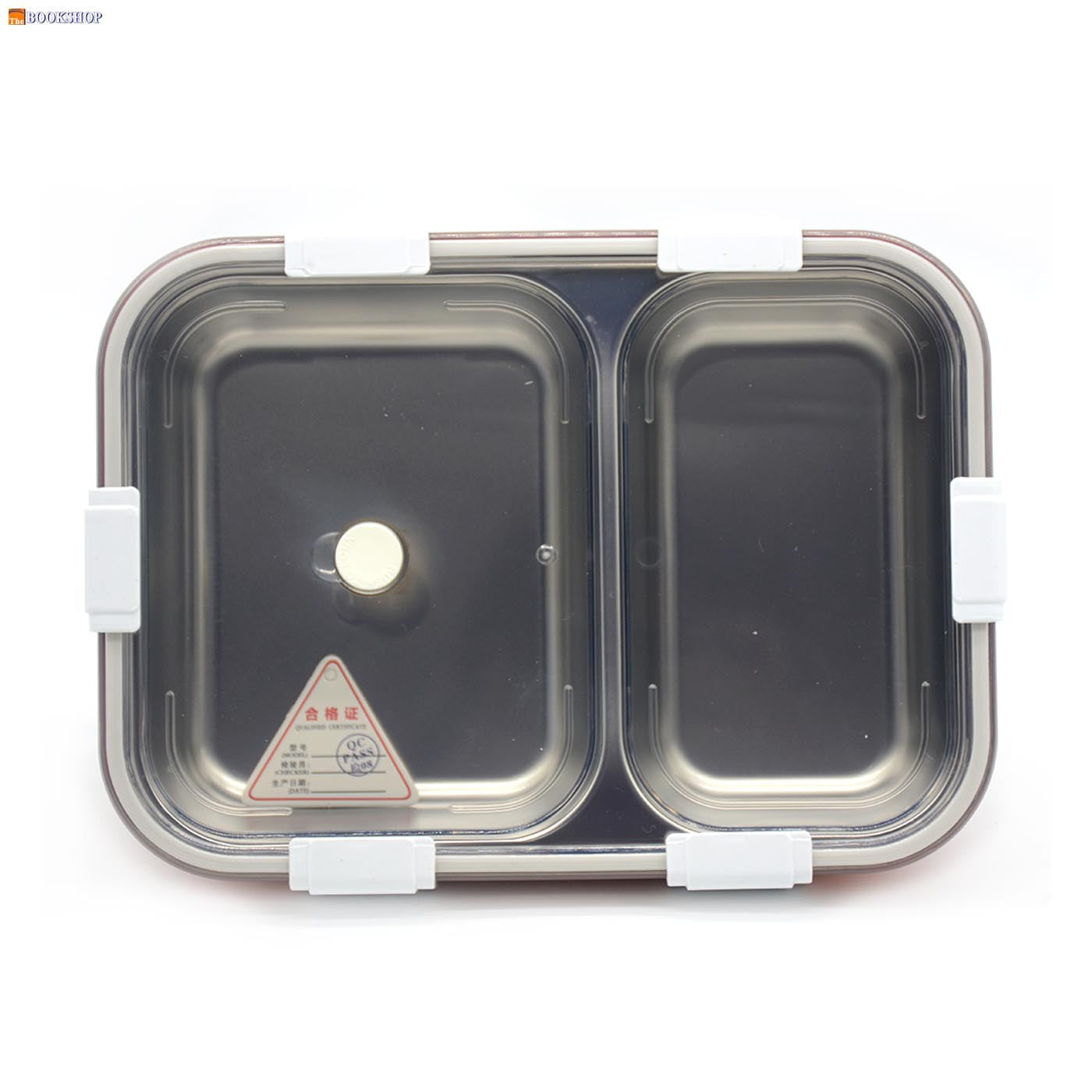STAINLESS STEEL LUNCH BOX W/2DIVSION&6CLOSURE 800ML LX-7070