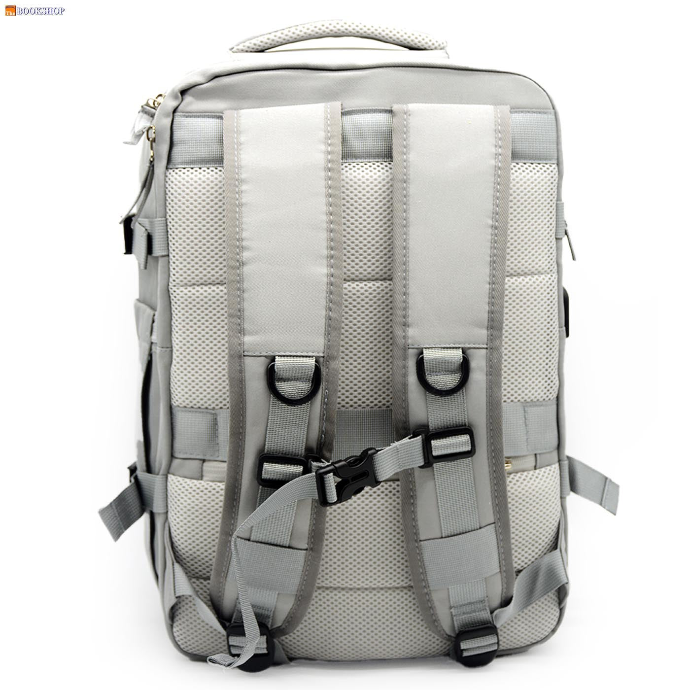 BACKPACK 18" W/LAPTOP POCKET&USB PLAIN 520-GREY