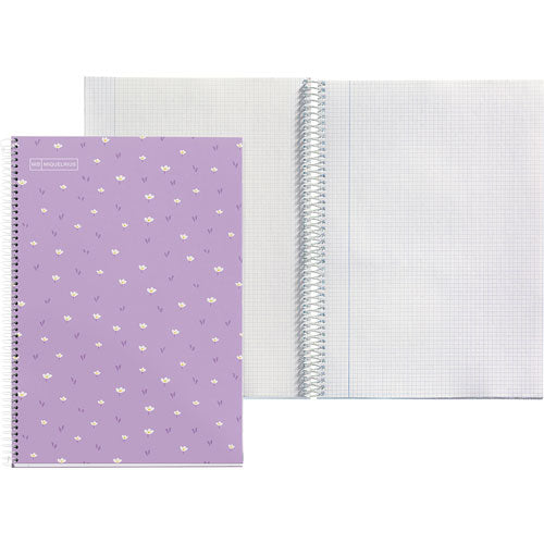 MIQUELRIUS MR HARD COVER SPIRAL 90G 80SHT 4MM SQUARE NOTEBOOK A4-FLOWER VIOLET